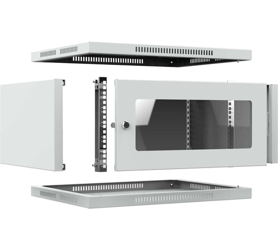 Шкаф телекоммуникационный настенный 44ММ ШТНС-6U-600-650-С-RAL7035 44.03.00012