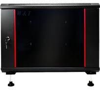 Шкаф 19 телекоммуникационный W&T 9U НАПОЛЬНЫЙ ЧЕРНЫЙ C096080BWTWOF