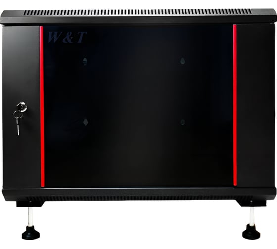 Шкаф 19 телекоммуникационный W&T 9U НАПОЛЬНЫЙ ЧЕРНЫЙ C096080BWTWOF