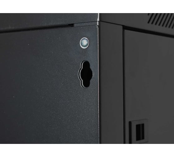 Шкаф 19 настенный W&T 12U 600x450mm черный, дверь стекло, без вентилятора C126045BWS3