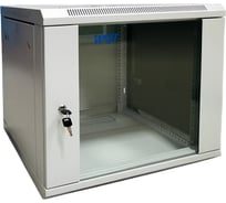 Шкаф 19 настенный W&T 12U 600x600mm серый, дверь стекло, без вентилятора C126060GWS3