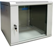 Шкаф 19 настенный W&T 6U 600x450mm серый, дверь стекло, без вентилятора C066045GWS3