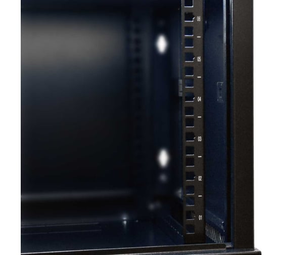Шкаф 19 настенный W&T 6U 600x450mm черный, дверь стекло, без вентилятора C066045BWS3