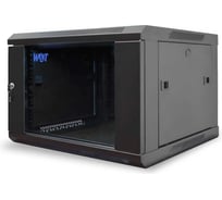 Шкаф 19 настенный W&T 9U 600x500mm черный, дверь стекло, без вентиляторов C096050BWS3