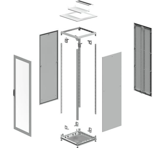 Разобранный DKC 19 IT CQE 42U 800x2000x1000, двери перфорированная перфорированная, RAL7011/7035 1 шт R5IT4281PF