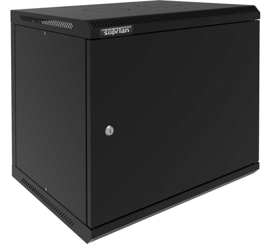 Шкаф настенный телекоммуникационный SUPRLAN металлическая дверь ТВС-6U-600-450-МР-9005 05-2064 черный