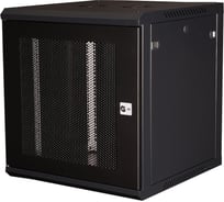 Шкаф 19 телекоммуникационный настенный DATAREX 12U 635x600x450 мм, дверь перфорация, черный DR-653001