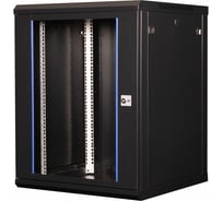 Шкаф 19 телекоммуникационный настенный DATAREX 15U 769x600x450 мм, дверь стекло, черный DR-634001