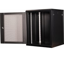 Шкаф 19 телекоммуникационный настенный DATAREX 15U 769x600x450 мм, дверь перфорация, черный DR-654001
