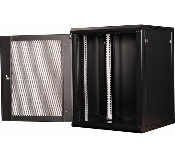 Шкаф 19 телекоммуникационный настенный DATAREX 15U 769x600x450 мм, дверь перфорация, черный DR-654001