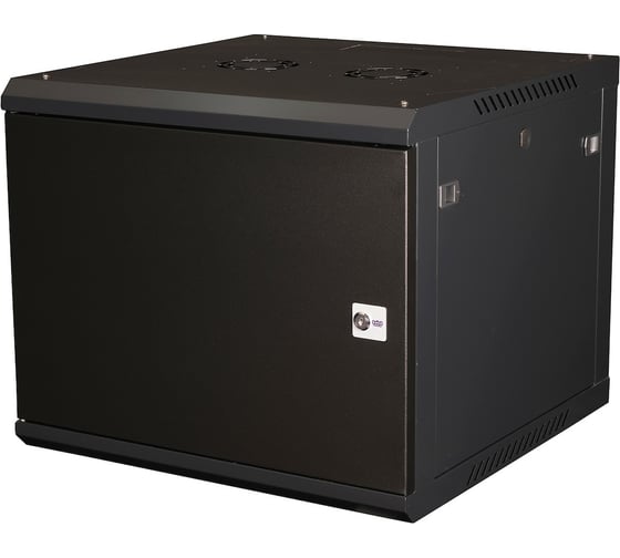 Шкаф 19 телекоммуникационный настенный DATAREX 9U 501x600x600 мм, дверь металл, черный DR-642101