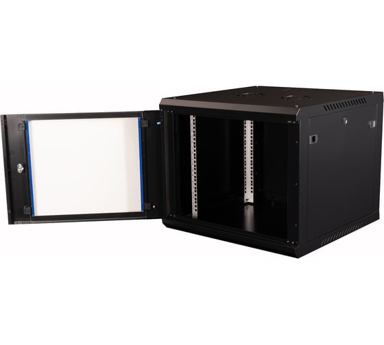 Шкаф 19 телекоммуникационный настенный DATAREX 9U 501x600x450 мм, дверь стекло, черный DR-632001