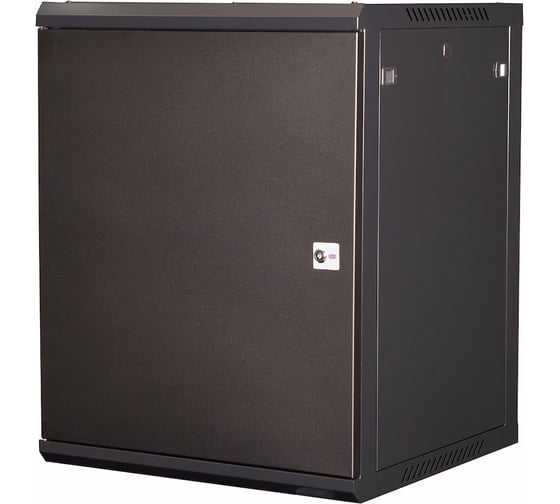 Шкаф 19 телекоммуникационный настенный DATAREX 18U 901x600x450 мм, дверь металл, черный DR-645001