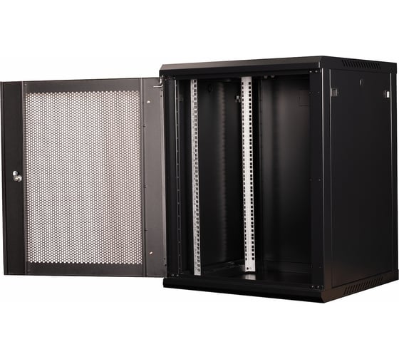 Шкаф 19 телекоммуникационный настенный DATAREX 15U 769x600x600 мм, дверь перфорация, черный DR-654101