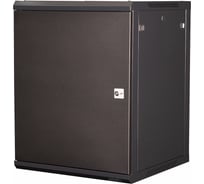 Шкаф 19 телекоммуникационный настенный DATAREX 15U 769x600x600 мм, дверь металл, черный DR-644101
