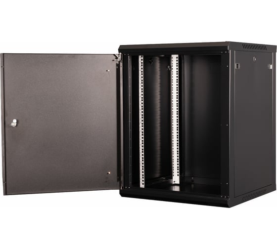 Шкаф 19 телекоммуникационный настенный DATAREX 15U 769x600x600 мм, дверь металл, черный DR-644101