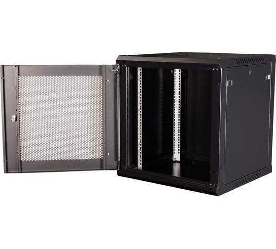 Шкаф 19 телекоммуникационный настенный DATAREX 12U 635x600x600 мм, дверь перфорация, черный DR-653101