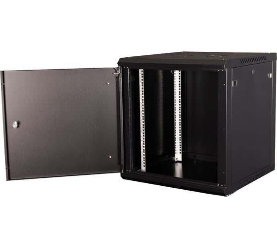 Шкаф 19 телекоммуникационный настенный DATAREX 12U 635x600x600 мм, дверь металл, черный DR-643101