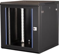 Шкаф 19 телекоммуникационный настенный DATAREX 12U 635x600x450 мм, дверь стекло, черный DR-633001