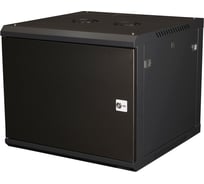 Шкаф 19 телекоммуникационный настенный DATAREX 9U 501x600x450 мм, дверь металл, черный DR-642001