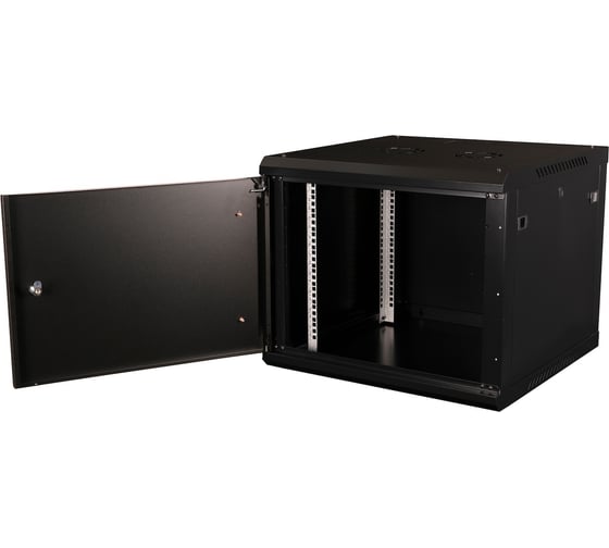 Шкаф 19 телекоммуникационный настенный DATAREX 9U 501x600x450 мм, дверь металл, черный DR-642001