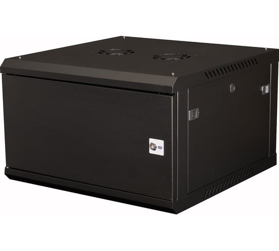 Шкаф 19 телекоммуникационный настенный DATAREX 6U 368x600x600 мм, дверь металл, черный DR-641101