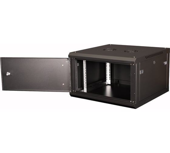 Шкаф 19 телекоммуникационный настенный DATAREX 6U 368x600x600 мм, дверь металл, черный DR-641101