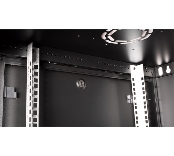 Шкаф 19 телекоммуникационный настенный DATAREX 6U 368x600x450 мм, дверь стекло, черный DR-631001