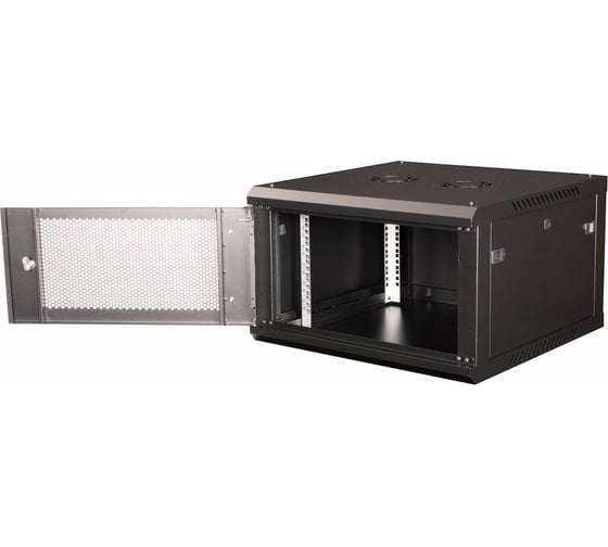 Шкаф 19 телекоммуникационный настенный DATAREX 6U 368x600x450 мм, дверь перфорация, черный DR-651001