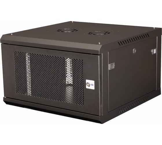 Шкаф 19 телекоммуникационный настенный DATAREX 6U 368x600x600 мм, дверь перфорация, черный DR-651101