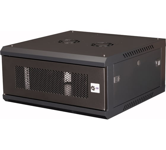Шкаф 19 телекоммуникационный настенный DATAREX 4U 280x600x600 мм, дверь перфорация, черный DR-650101