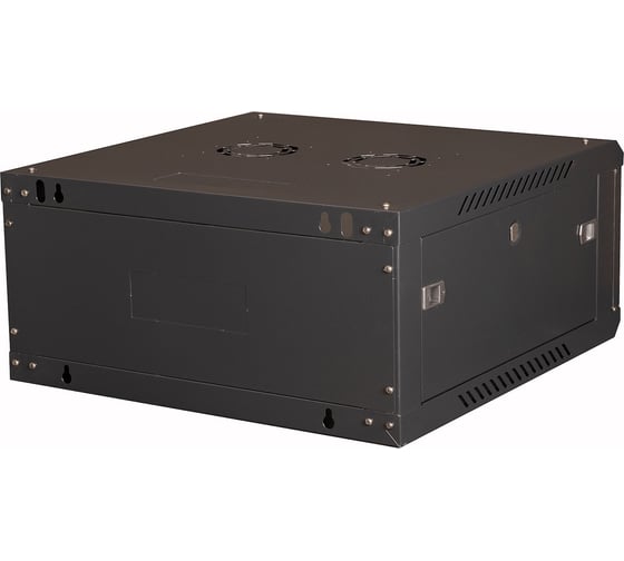Шкаф 19 телекоммуникационный настенный DATAREX 4U 280x600x600 мм, дверь перфорация, черный DR-650101