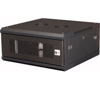 Шкаф 19 телекоммуникационный настенный DATAREX 4U 280x600x450 мм, дверь перфорация, черный DR-650001