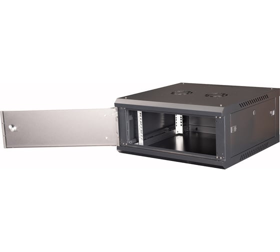Шкаф 19 телекоммуникационный настенный DATAREX 4U 280x600x450 мм, дверь металл, черный DR-640001
