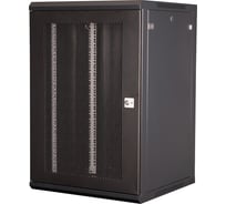 Шкаф 19 телекоммуникационный настенный DATAREX 18U 901x600x600 мм, дверь перфорация, черный DR-655101