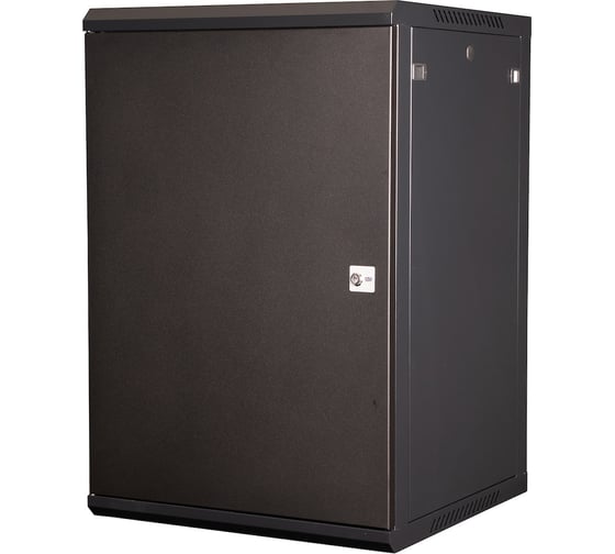 Шкаф 19 телекоммуникационный настенный DATAREX 18U 901x600x600 мм, дверь металл, черный DR-645101