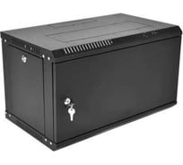 Шкаф телекоммуникационный ЦМО настенный, сварной, 6U, 600х650, съемные стенки, дверь металл, черный ШРН-6.650.1-9005
