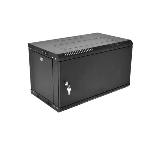 Шкаф телекоммуникационный ЦМО настенный, сварной, 6U, 600х650, съемные стенки, дверь металл, черный ШРН-6.650.1-9005 1