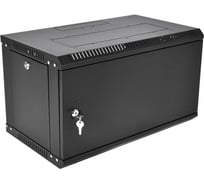 Шкаф ЦМО 19 телеком навесной разборный ЭКОНОМ 6U (600 × 350), съёмные стенки, дверь металл, чёрный ШРН-Э-6.350.1-9005