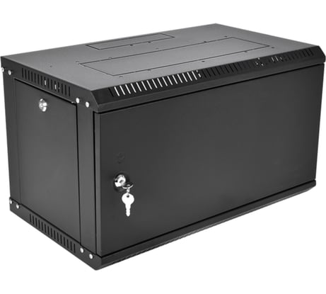 Шкаф настенный 19", 6U ЦМО ШРН-Э-6.350.1-9005 телекоммуникационный разборный ЭКОНОМ (600 × 350) дверь металл, цвет черный, 00-01143760