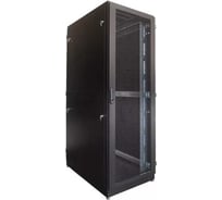Шкаф серверный напольный ЦМО 42U (600 × 1000) дверь перфорированная, задние двойные перфорированные, чёрный ШТК-М-42.6.10-48АА-9005