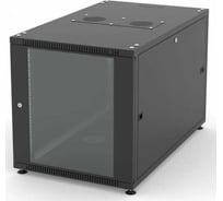 Шкаф напольный Filum 19'', 12U NETWORK (ШxГxВ) 600x1000x623 мм, двери: стеклянная/сплошная металл, цвет черный RAL9005 FL-NT-12610GM1M-BK