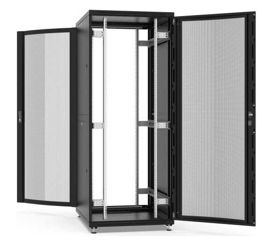 Шкаф напольный Filum 19, 42U NETWORK (ШxГxВ) 800x1000x1987 мм, двери: перфорированная/перфорированная, цвет черный RAL9005 FL-NT-42810PP2M-BK
