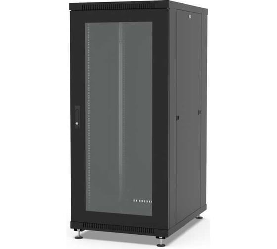 Шкаф напольный Filum 19, 27U NETWORK (ШxГxВ) 600x800x1098 мм, двери: стеклянная/сплошная металл, цвет черный RAL9005 FL-NT-2768GM1M-BK