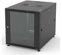 Шкаф напольный Filum 19'', 12U NETWORK (ШxГxВ) 600x800x623 мм, двери: стеклянная/сплошная металл, цвет черный RAL9005 FL-NT-1268GM1M-BK
