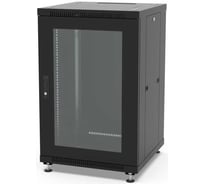 Шкаф напольный Filum 19, 18U NETWORK (ШxГxВ) 600x600x920 мм, двери: стеклянная/сплошная металл, цвет черный RAL9005 FL-NT-1866GM1M-BK