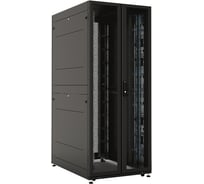 Шкаф серверный ЦМО ПРОФ напольный, 48U, 800х1000, двери двойные перфорированный 2 шт., черный, в сборе ШТК-СП-48.8.10-88АА-9005