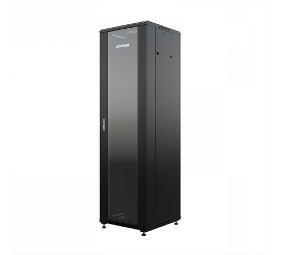 Шкаф напольный универсальный серверный ONTEK TC 42U 600x600мм, 4 профиля 19, двери стекло и сплошная металл, боковые стенки съемные, регулируемые TC42U66GSRSWAS-9005