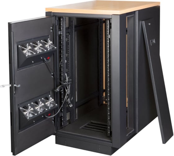 Шкаф LANMASTER SOUNDPROOF звукоизолированный, 18U, 750x1130 мм, цвет лиственница LAN-DC-CBSP-18U-WD