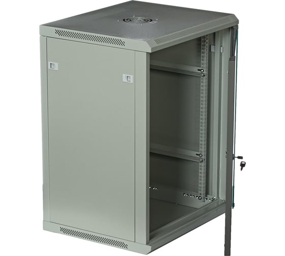 Серверный настенный шкаф W&T 15U 600х500 19 дюймов серый C156050GWTWOF